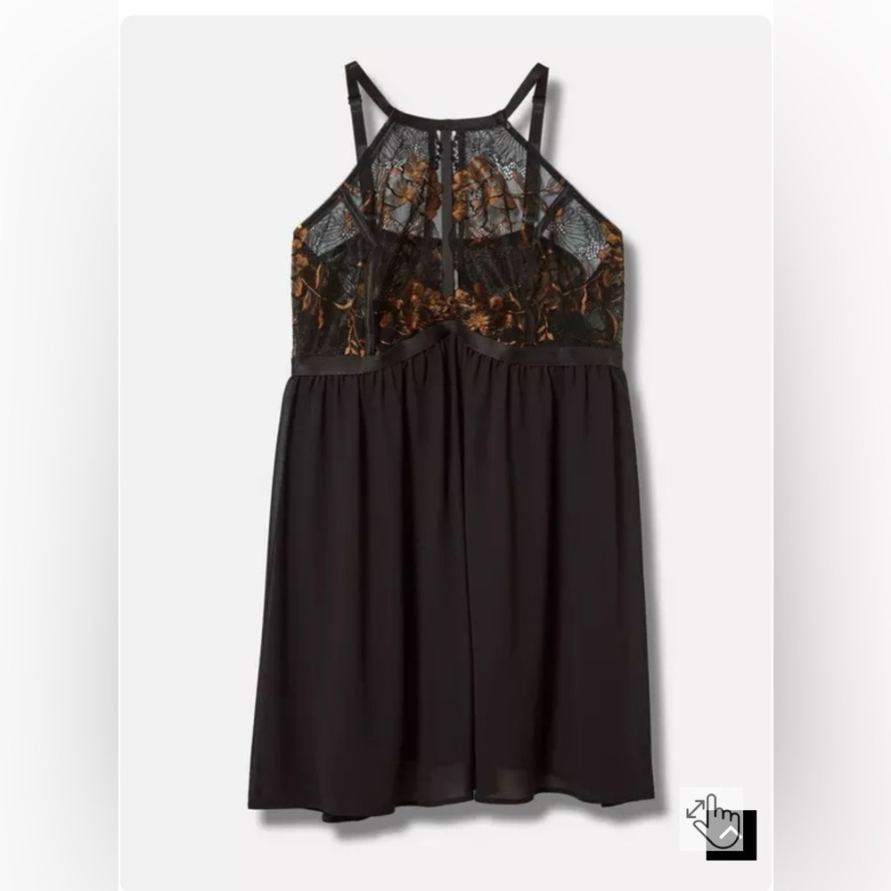 Torrid Black Lace Sheer Lace‎ Chemise Plus Size 3